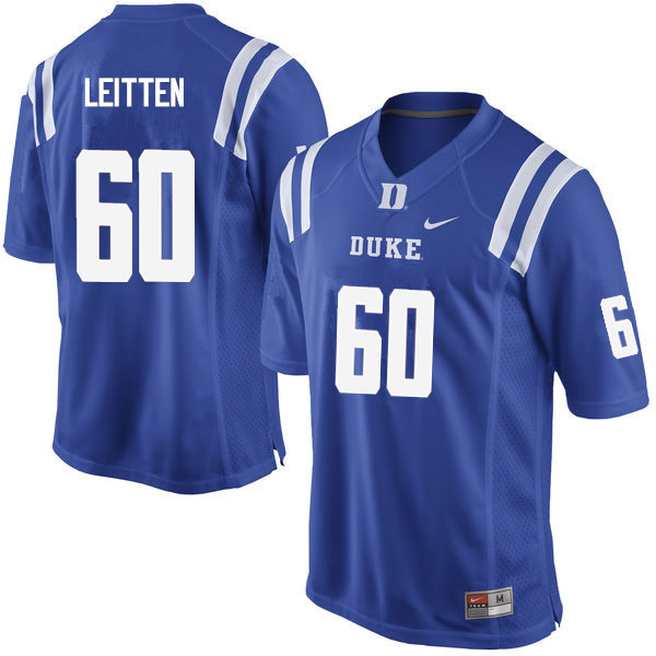 Duke Blue Devils #60 Patrick Leitten College Football Jerseys Sale-Blue